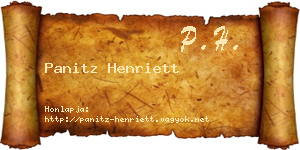 Panitz Henriett névjegykártya